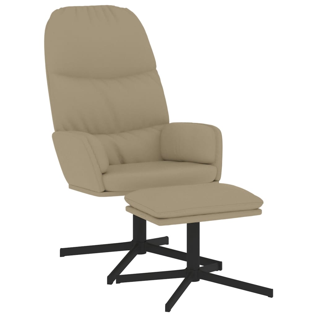 Relaxsessel mit Hocker Cappuccino-Braun Kunstleder