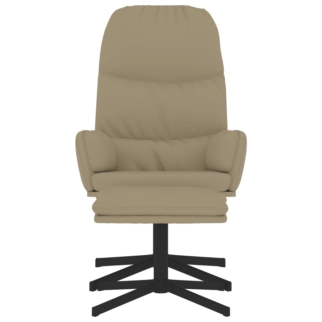 Relaxsessel mit Hocker Cappuccino-Braun Kunstleder