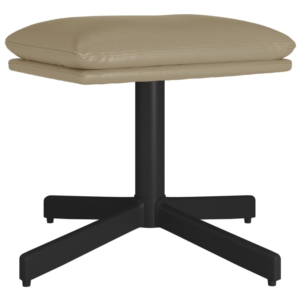 Relaxsessel mit Hocker Cappuccino-Braun Kunstleder