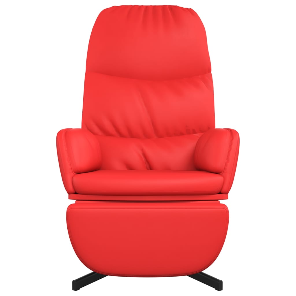 Relaxsessel mit Fußstütze Rot Kunstleder