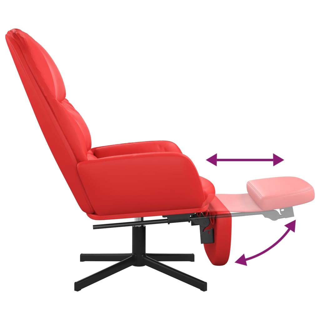 Relaxsessel mit Fußstütze Rot Kunstleder