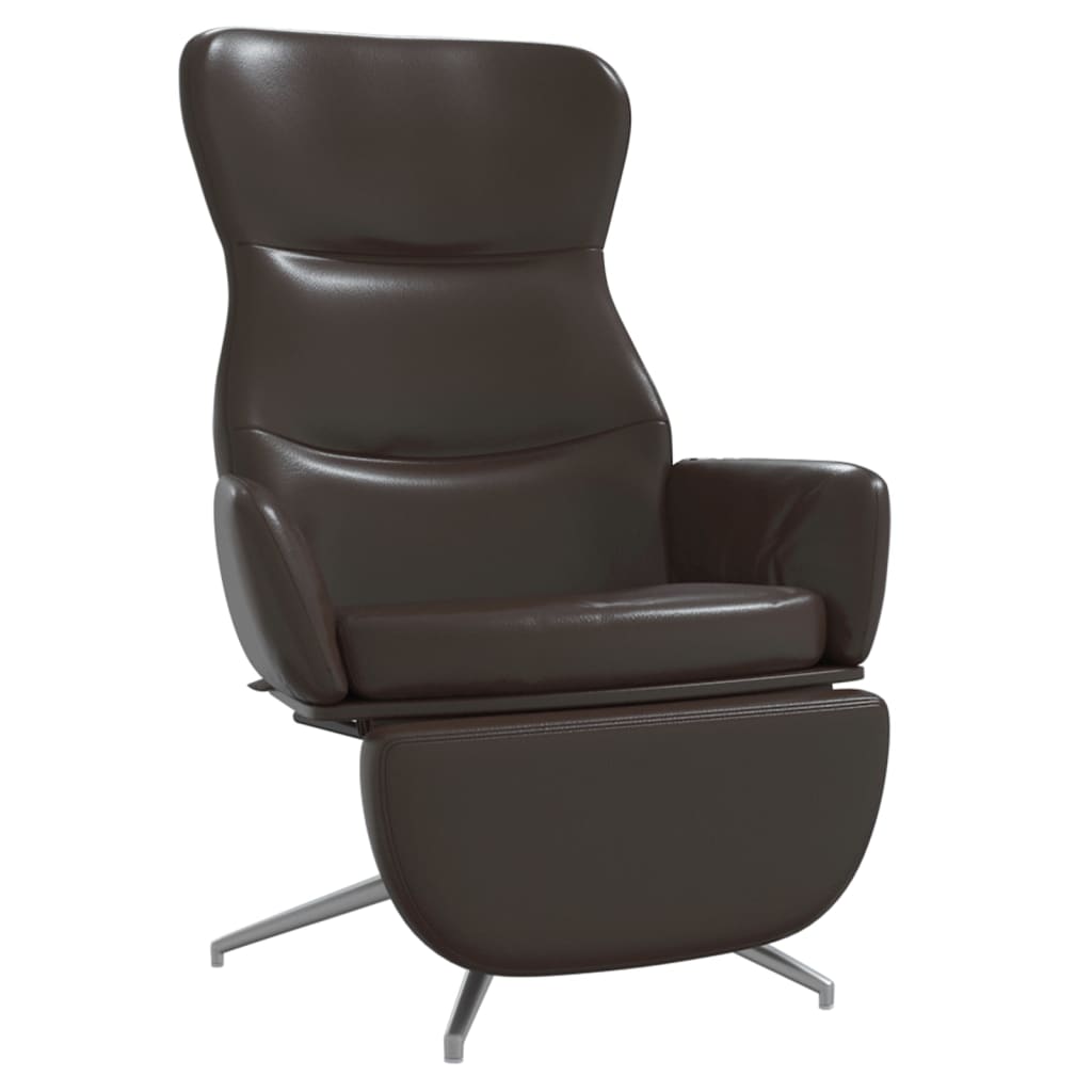 Relaxsessel mit Fußstütze Glänzend Braun Kunstleder