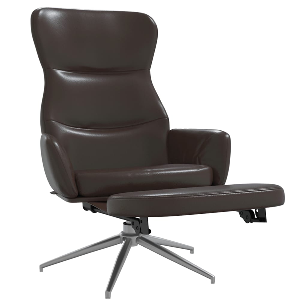 Relaxsessel mit Fußstütze Glänzend Braun Kunstleder