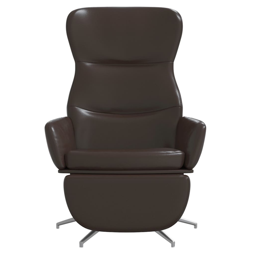 Relaxsessel mit Fußstütze Glänzend Braun Kunstleder
