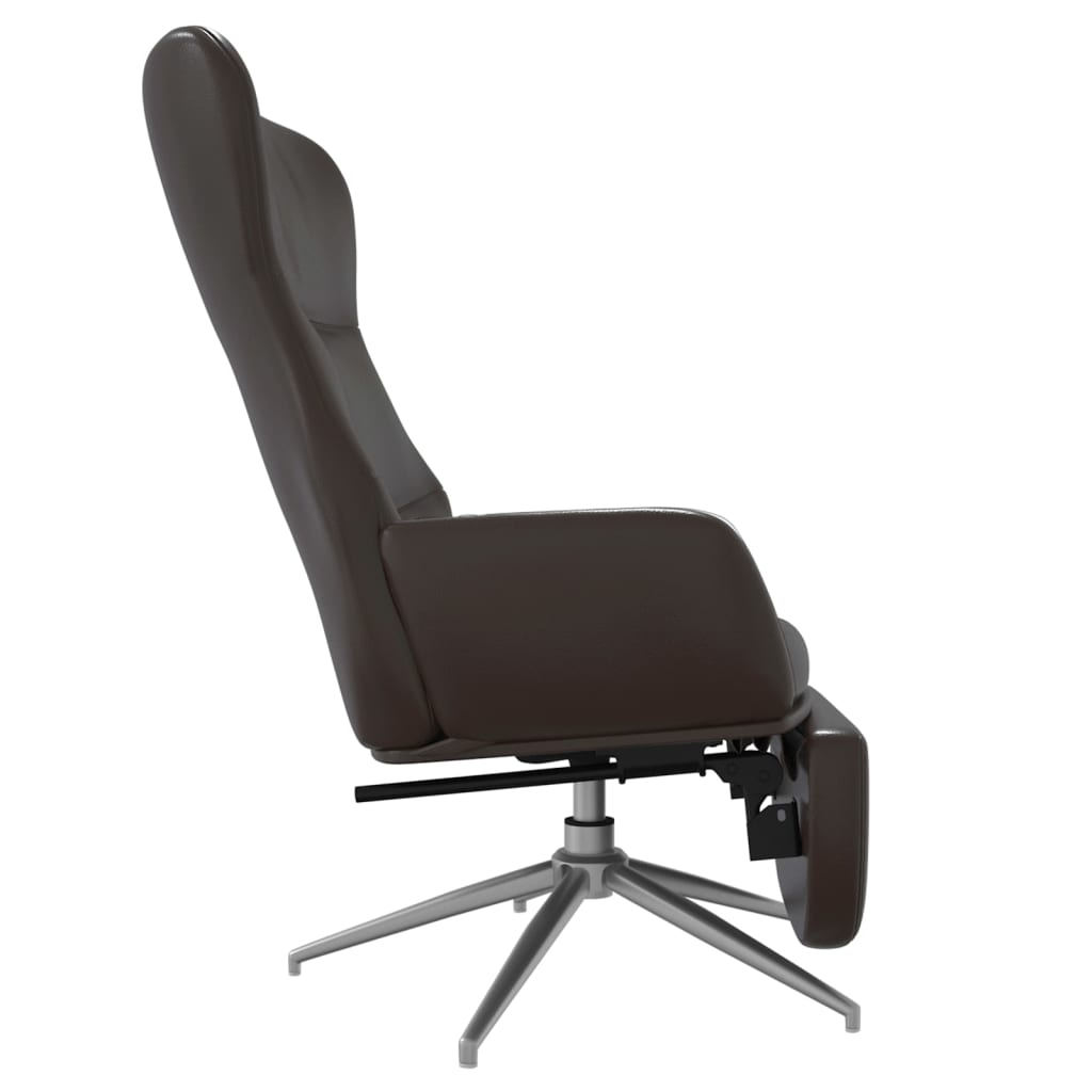 Relaxsessel mit Fußstütze Glänzend Braun Kunstleder