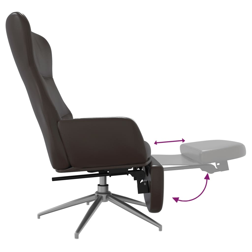 Relaxsessel mit Fußstütze Glänzend Braun Kunstleder