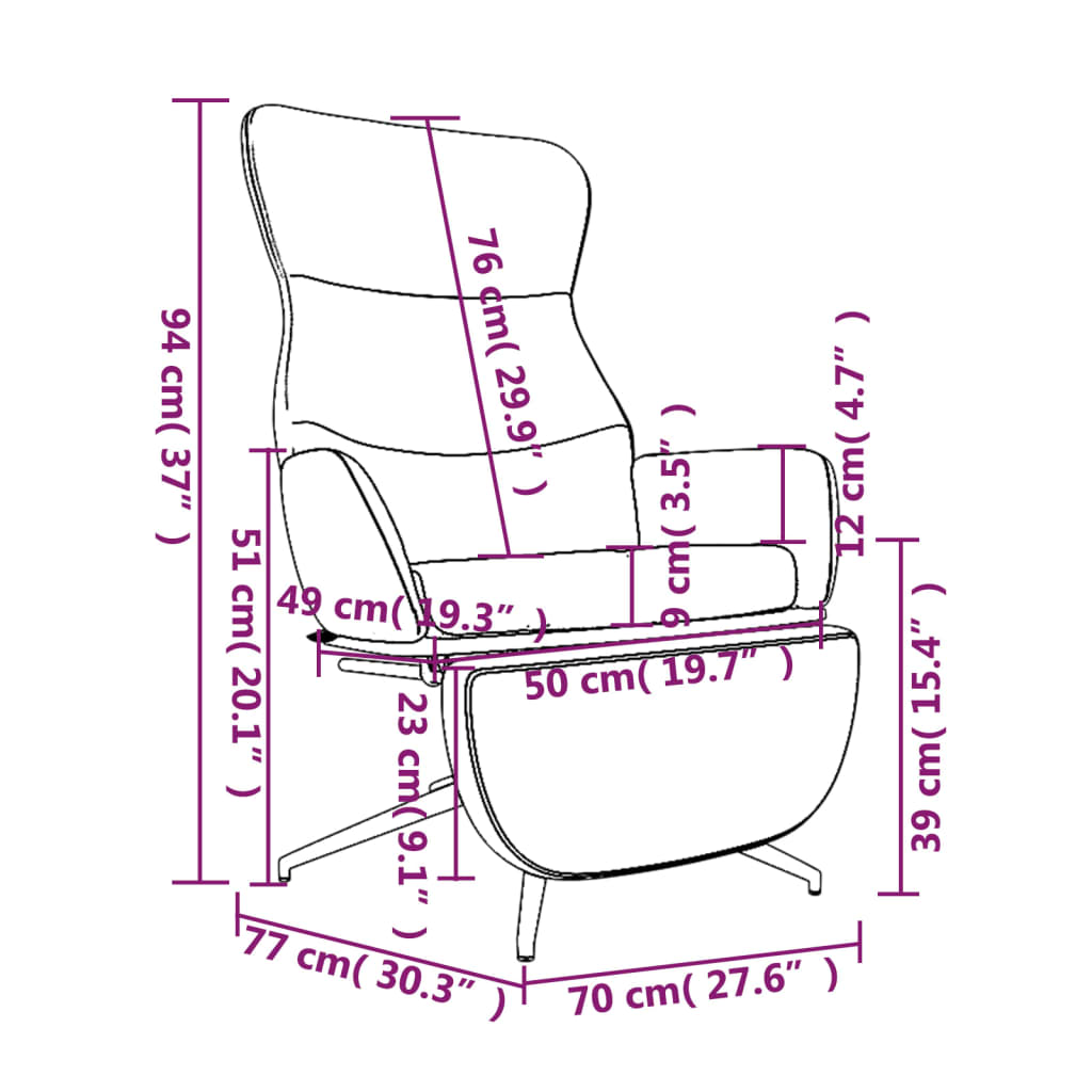 Relaxsessel mit Fußstütze Glänzend Braun Kunstleder