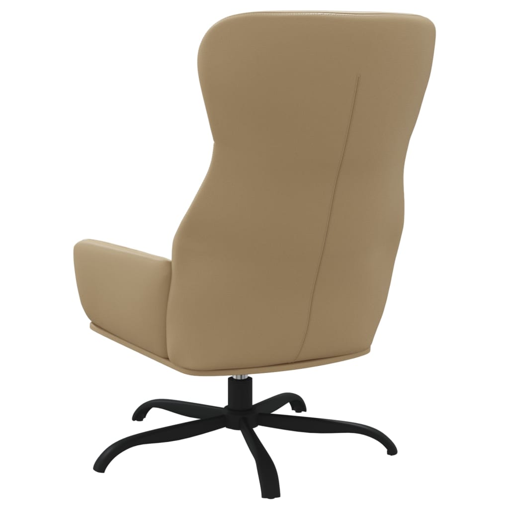 Relaxsessel mit Hocker Cappuccino-Braun Kunstleder