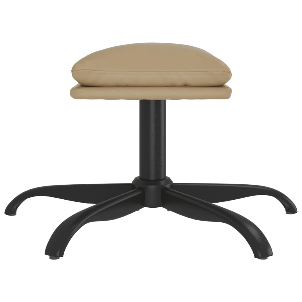 Relaxsessel mit Hocker Cappuccino-Braun Kunstleder