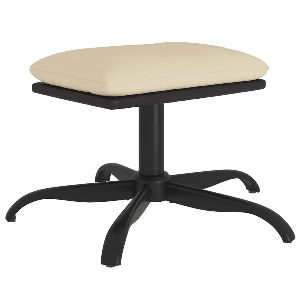 Relaxsessel mit Hocker Creme Stoff