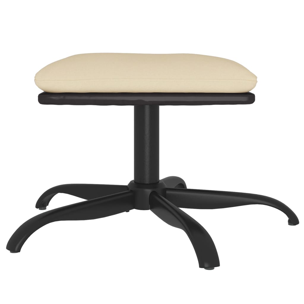 Relaxsessel mit Hocker Creme Stoff