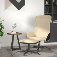 Thumbnail for Relaxsessel mit Hocker Creme Stoff