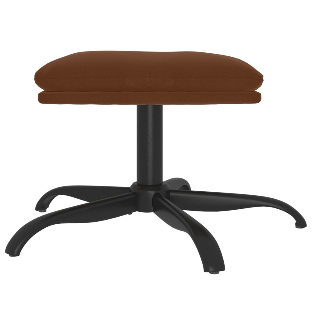 Relaxsessel mit Hocker Braun Mikrofasergewebe