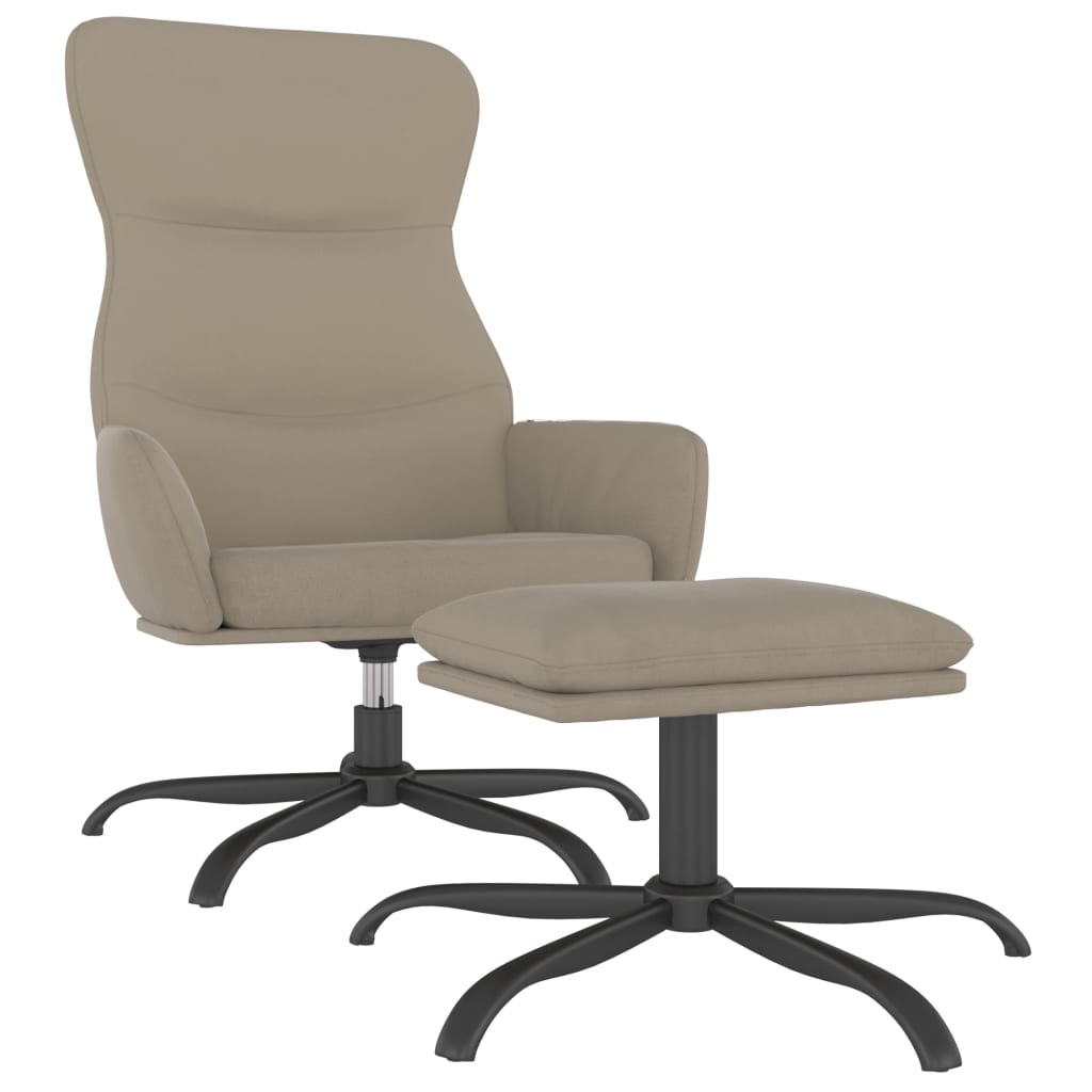 Relaxsessel mit Hocker Hellgrau Mikrofasergewebe