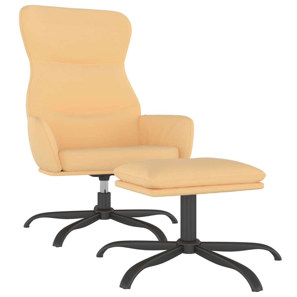 Relaxsessel mit Hocker Creme Mikrofasergewebe