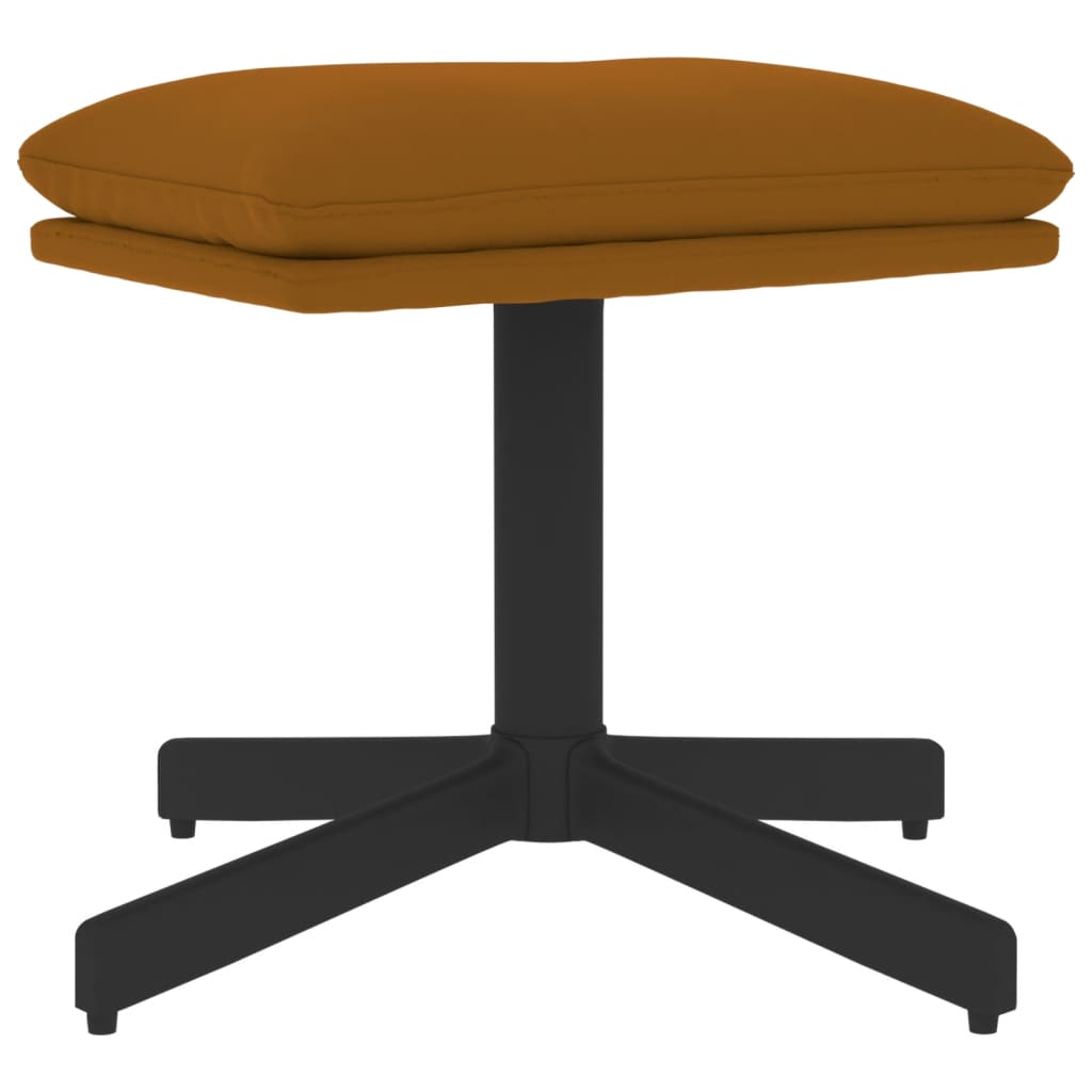 Relaxsessel mit Hocker Braun Samt