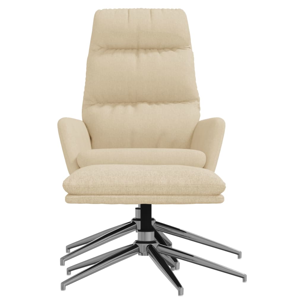 Relaxsessel mit Hocker Creme Stoff