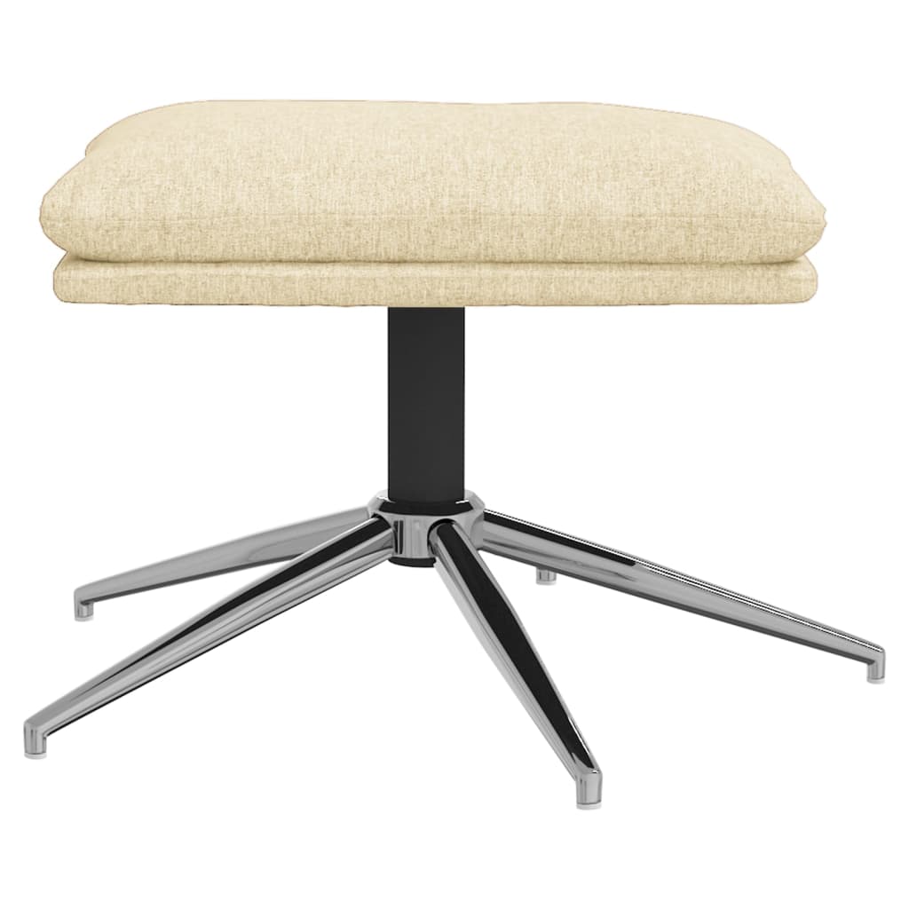 Relaxsessel mit Hocker Creme Stoff