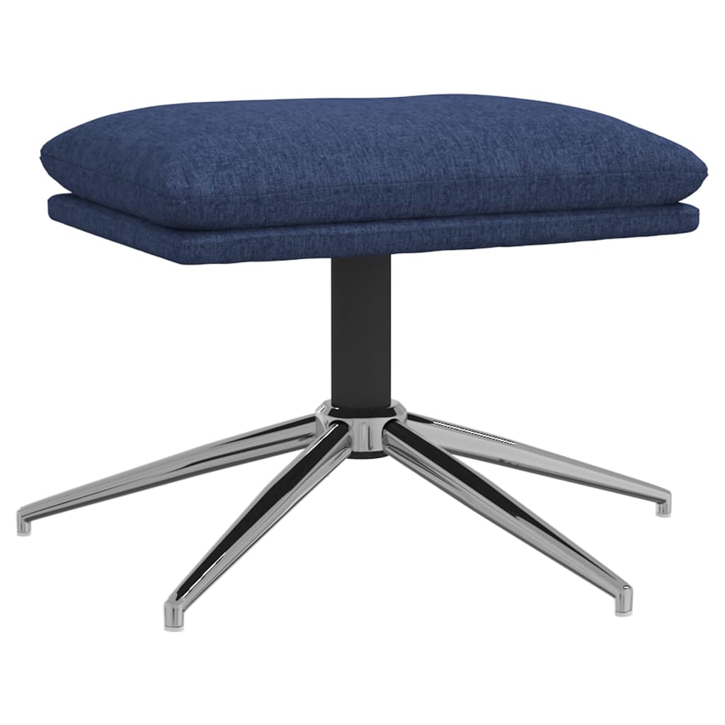 Relaxsessel mit Hocker Blau Stoff