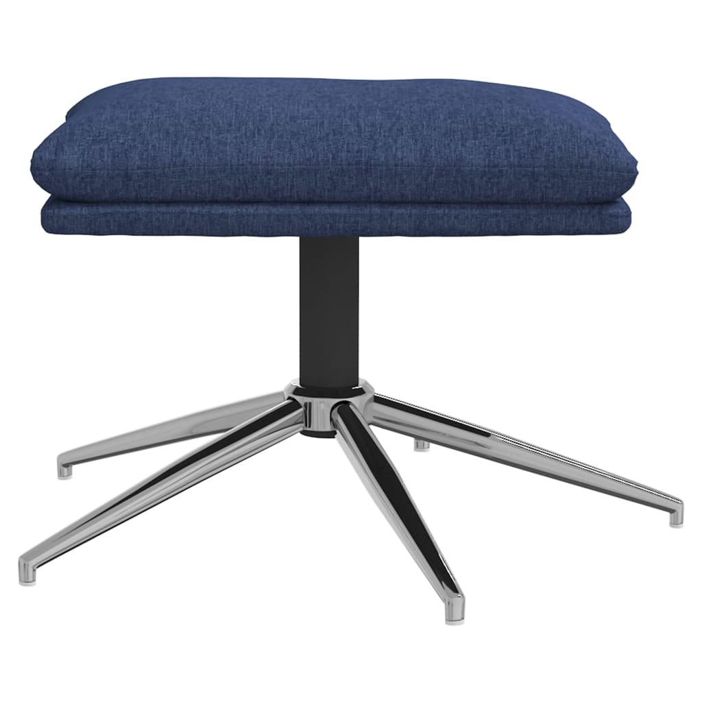 Relaxsessel mit Hocker Blau Stoff
