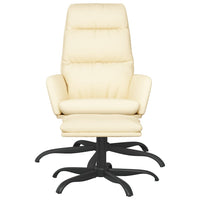 Thumbnail for Relaxsessel mit Hocker Creme Kunstleder