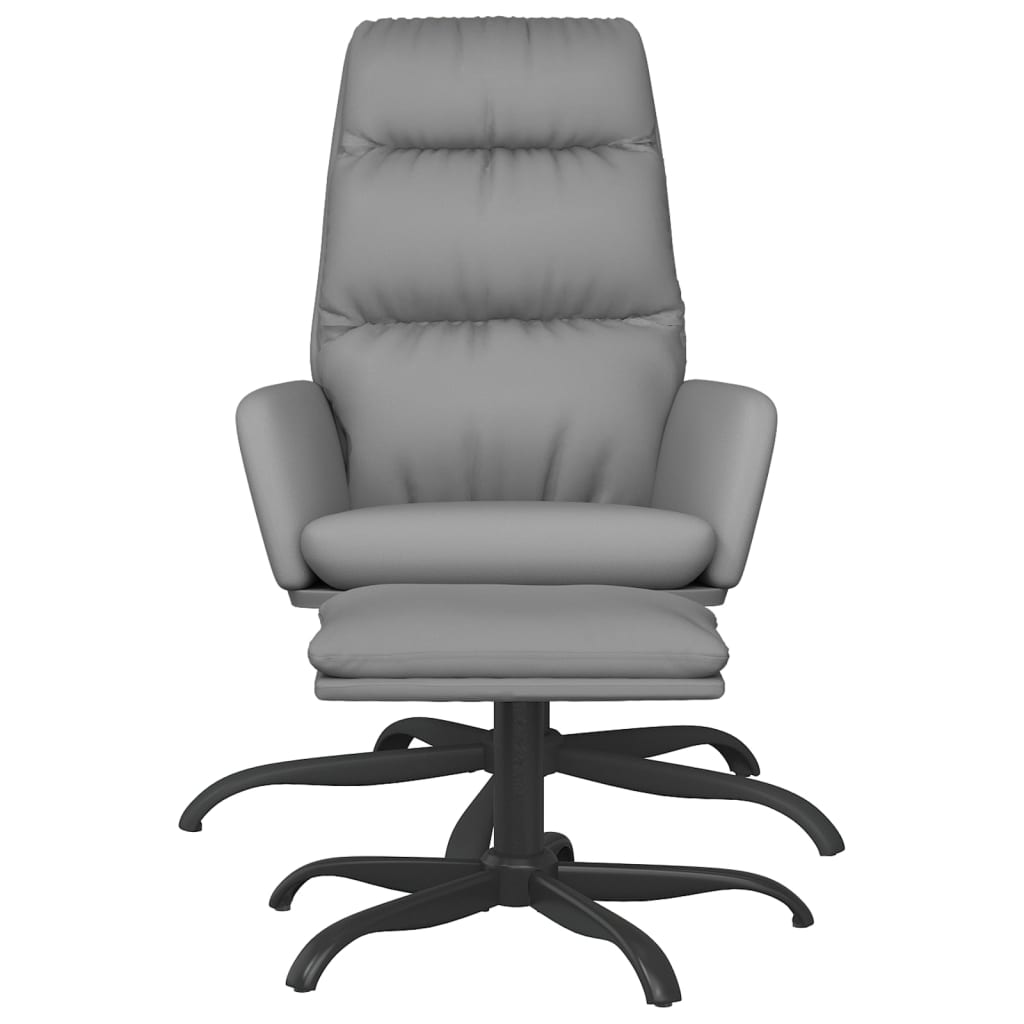 Relaxsessel mit Hocker Grau Kunstleder