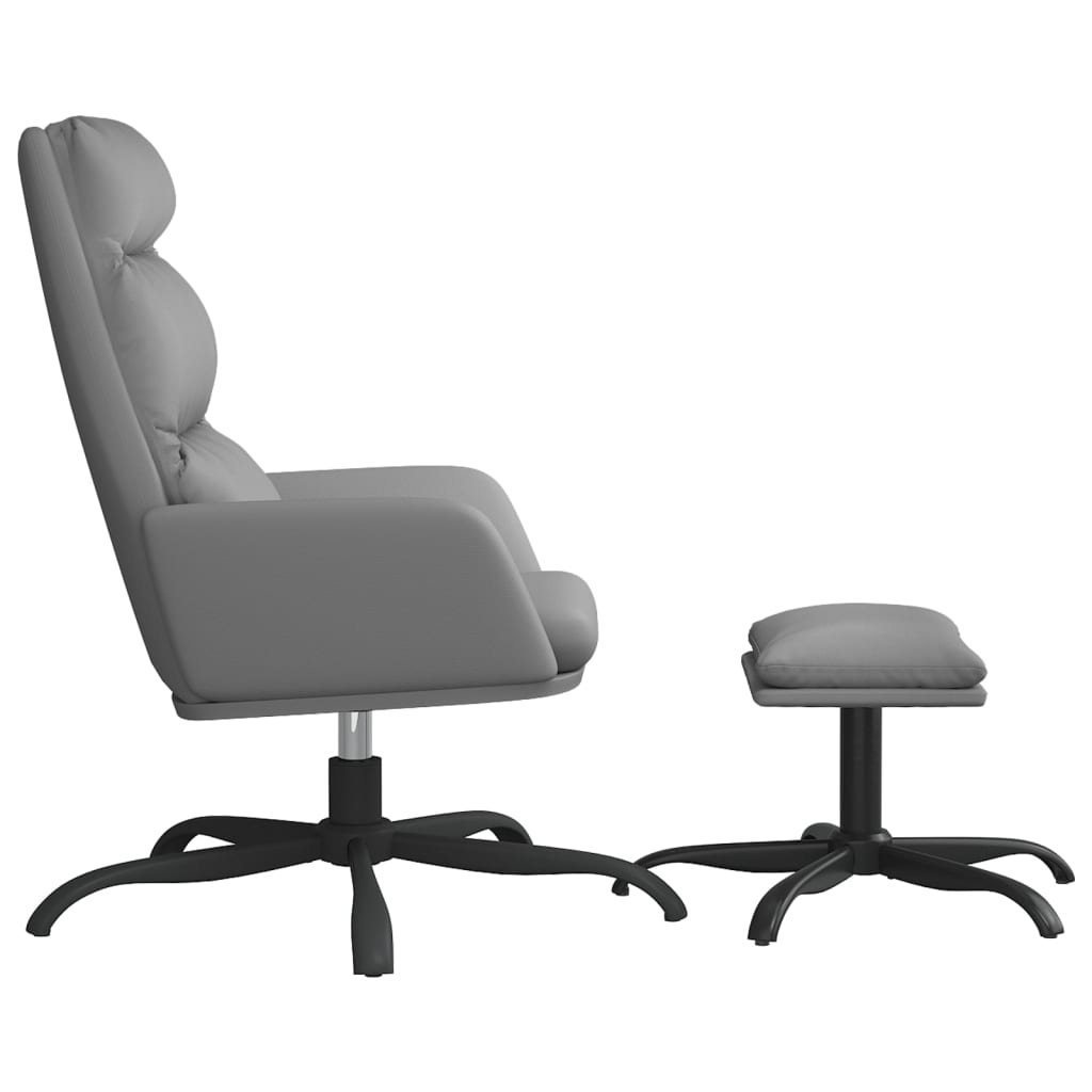 Relaxsessel mit Hocker Grau Kunstleder