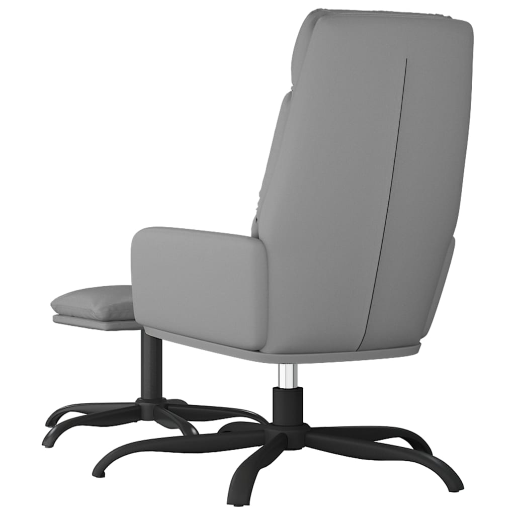 Relaxsessel mit Hocker Grau Kunstleder