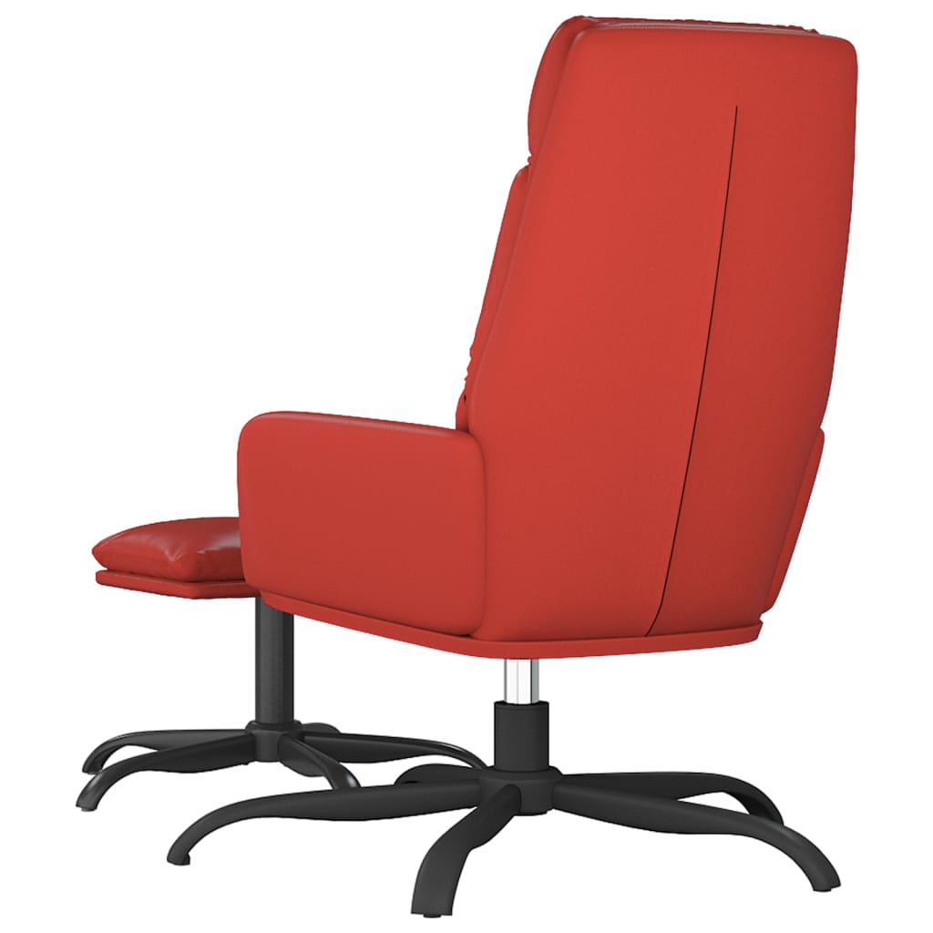 Relaxsessel mit Hocker Weinrot Kunstleder