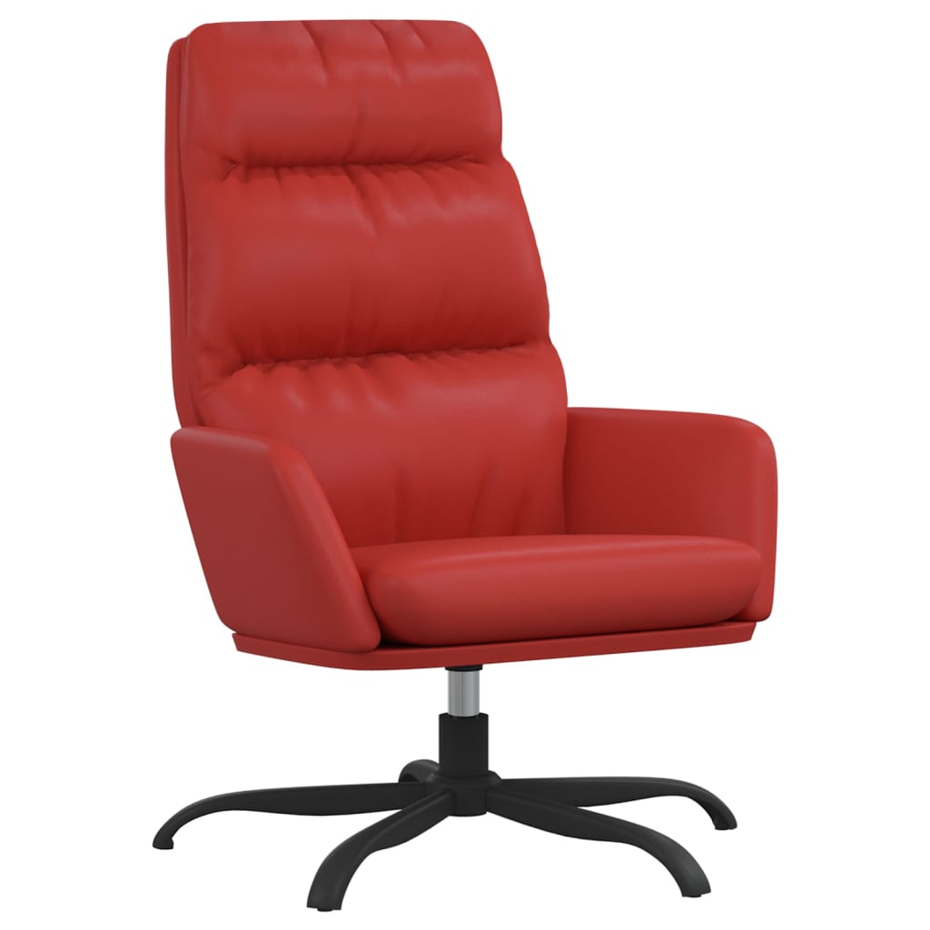 Relaxsessel mit Hocker Weinrot Kunstleder