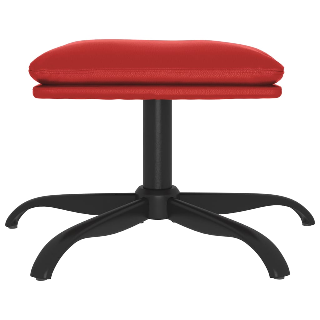 Relaxsessel mit Hocker Weinrot Kunstleder