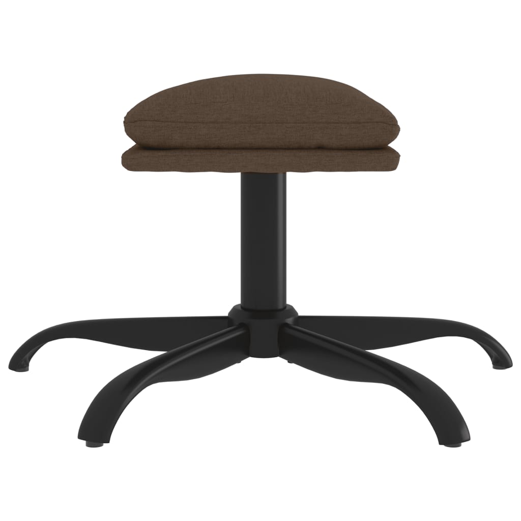 Relaxsessel mit Hocker Braun Stoff