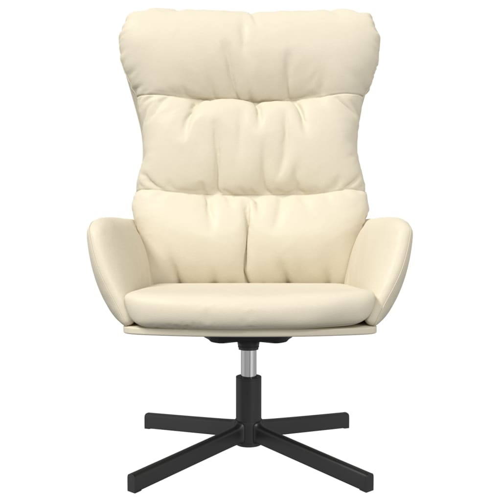 Relaxsessel mit Fußhocker Creme Kunstleder
