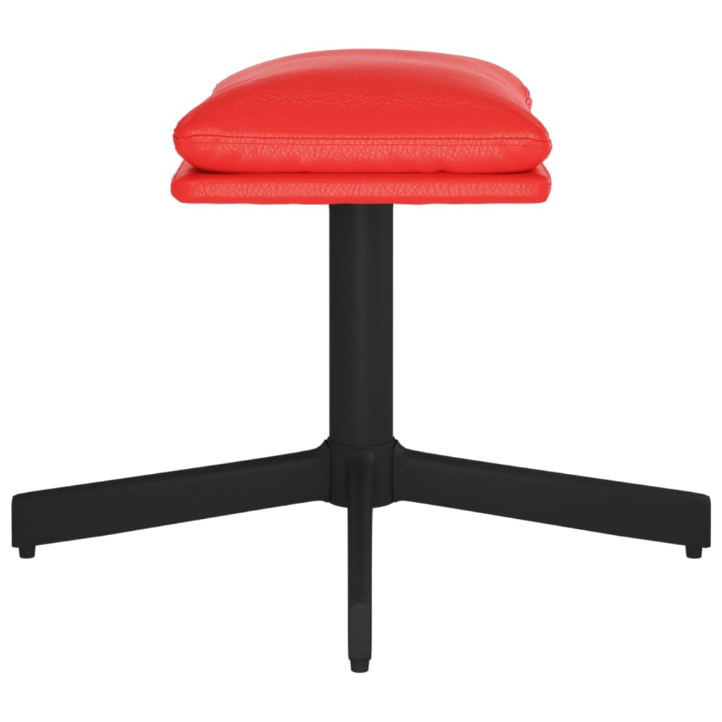 Relaxsessel mit Fußhocker Rot Kunstleder