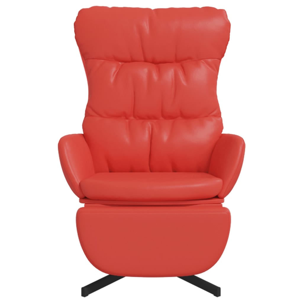 Relaxsessel mit Fußteil Rot Kunstleder