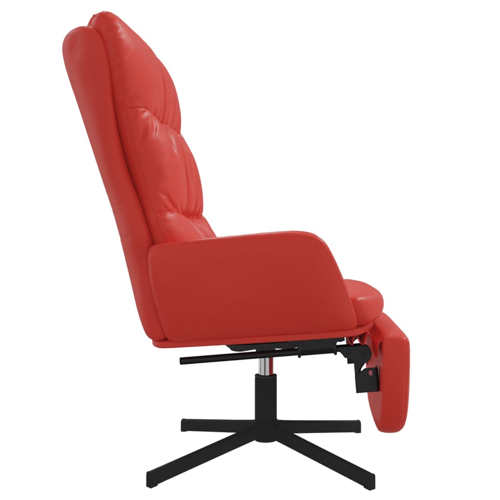 Relaxsessel mit Fußteil Rot Kunstleder