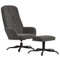 Thumbnail for Relaxsessel mit Hocker Dunkelgrau Samt