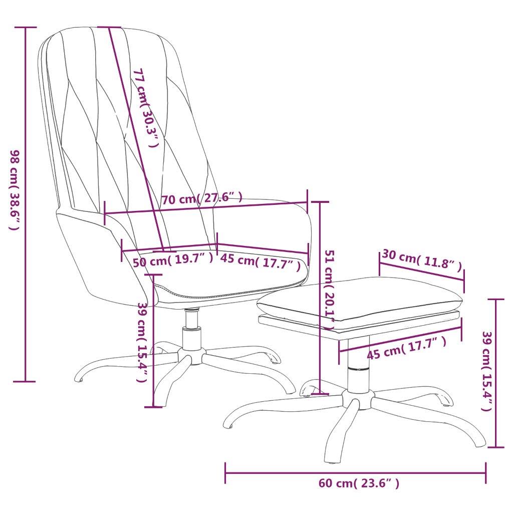 Relaxsessel mit Hocker Dunkelgrau Samt