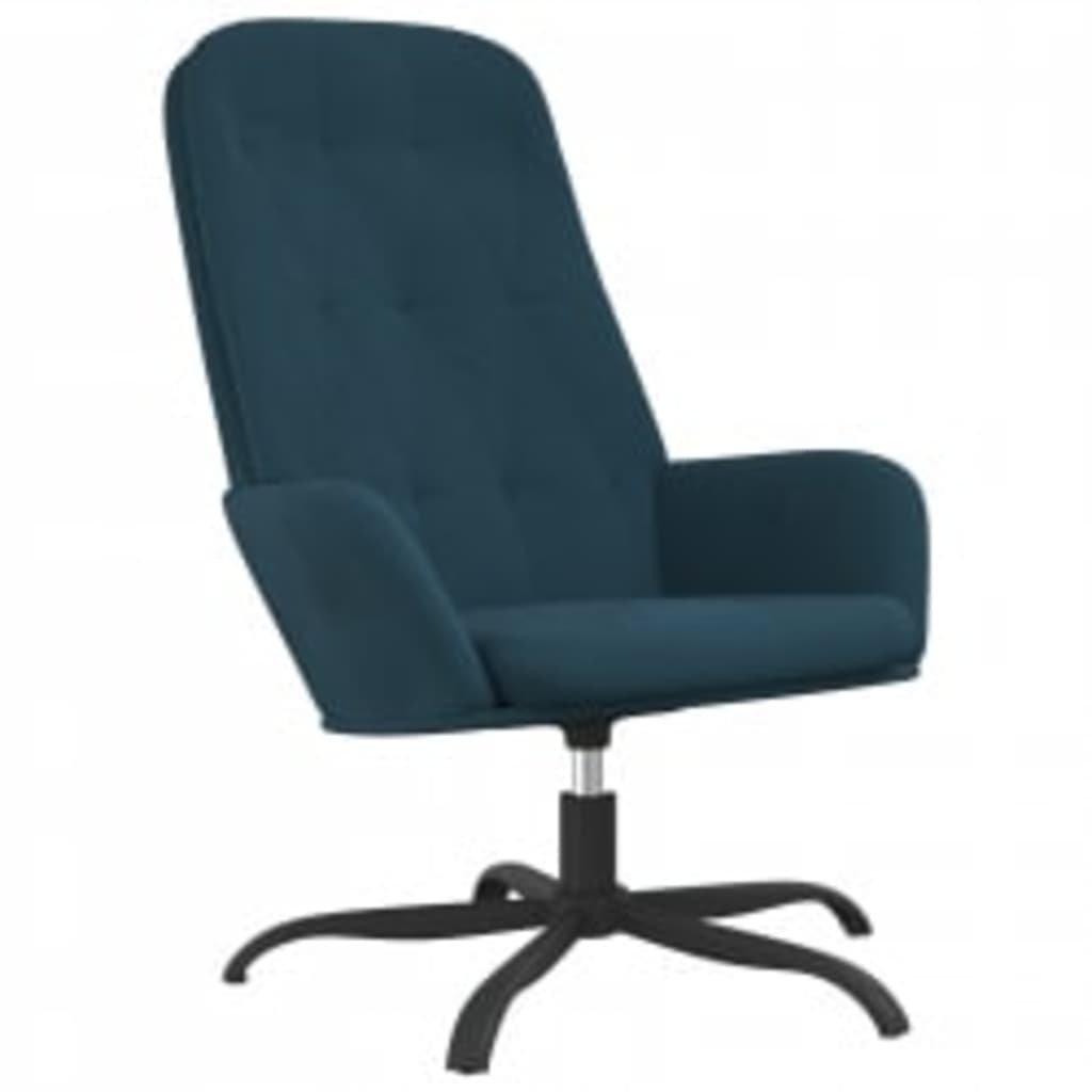 Relaxsessel mit Hocker Blau Samt