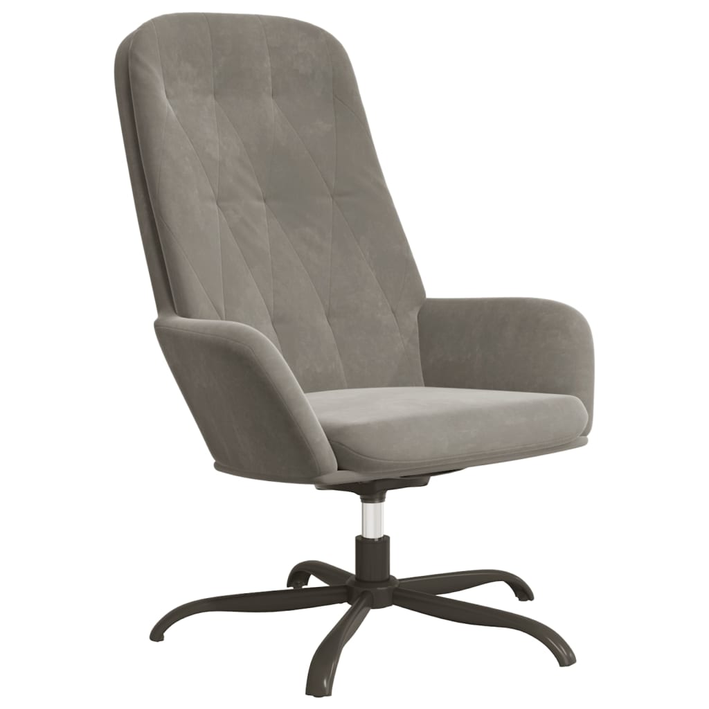 Relaxsessel mit Fußstütze Hellgrau Samt