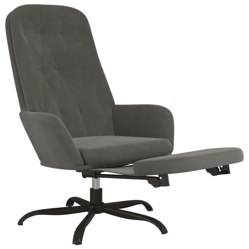 Relaxsessel mit Fußstütze Dunkelgrau Samt