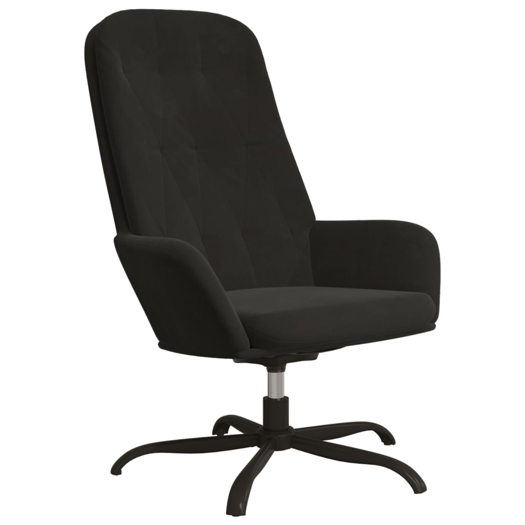 Relaxsessel mit Fußstütze Schwarz Samt
