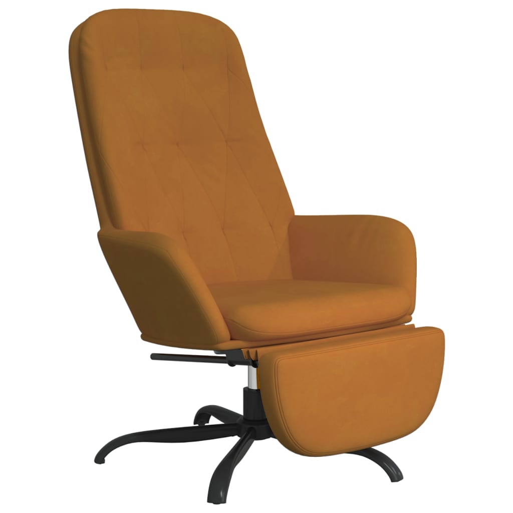 Relaxsessel mit Fußstütze Braun Samt