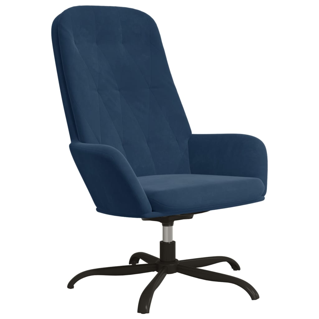 Relaxsessel mit Fußstütze Blau Samt