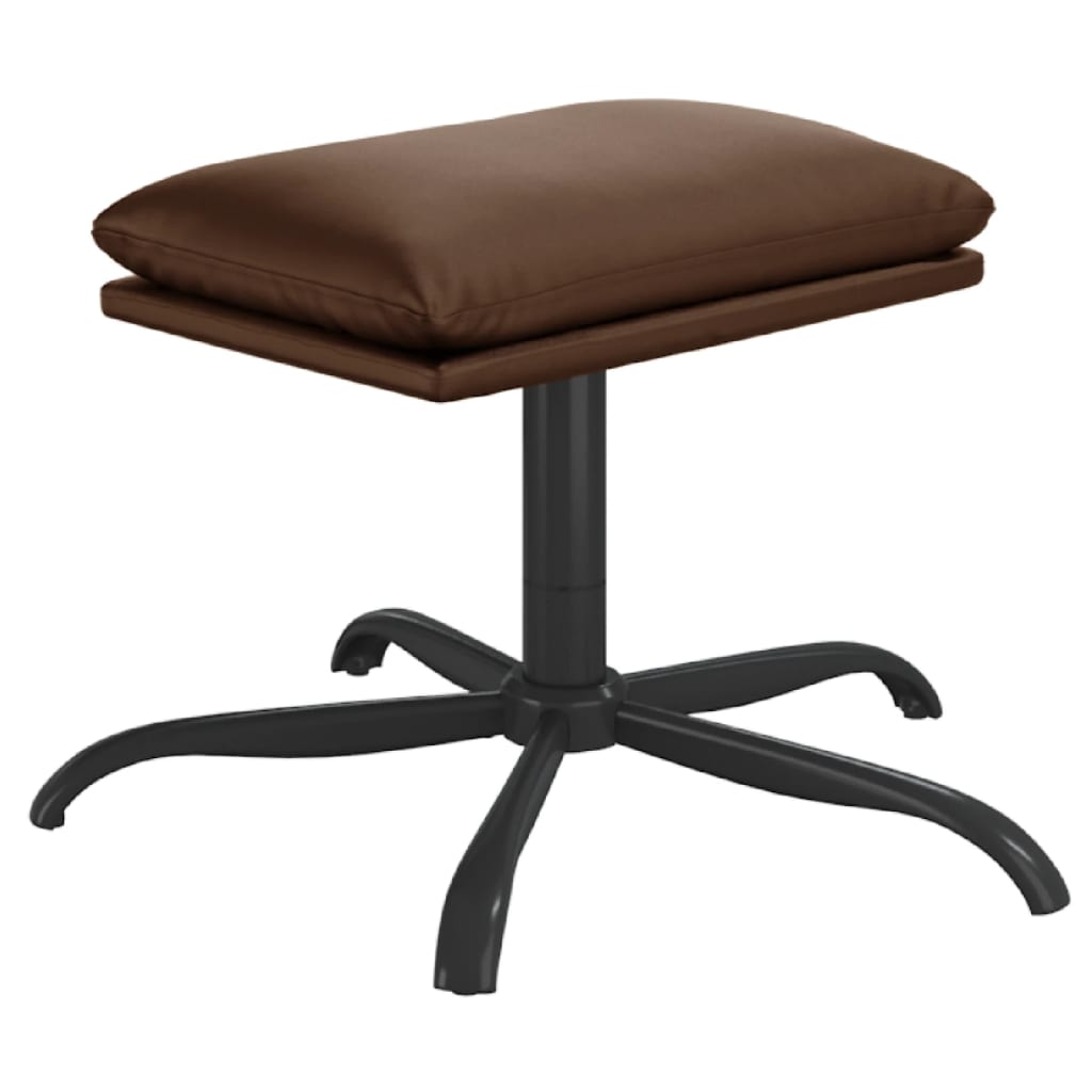 Relaxsessel mit Hocker Glänzend Braun Kunstleder