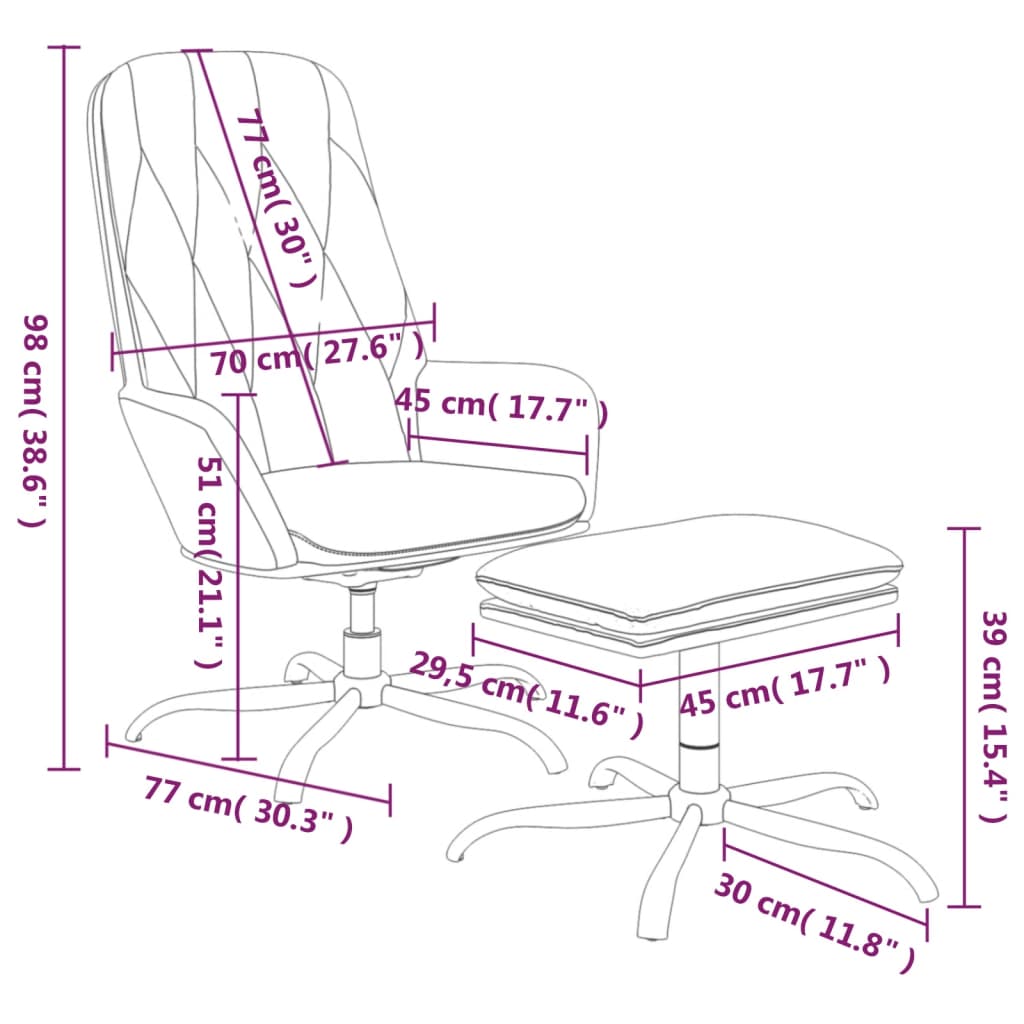 Relaxsessel mit Hocker Glänzend Braun Kunstleder