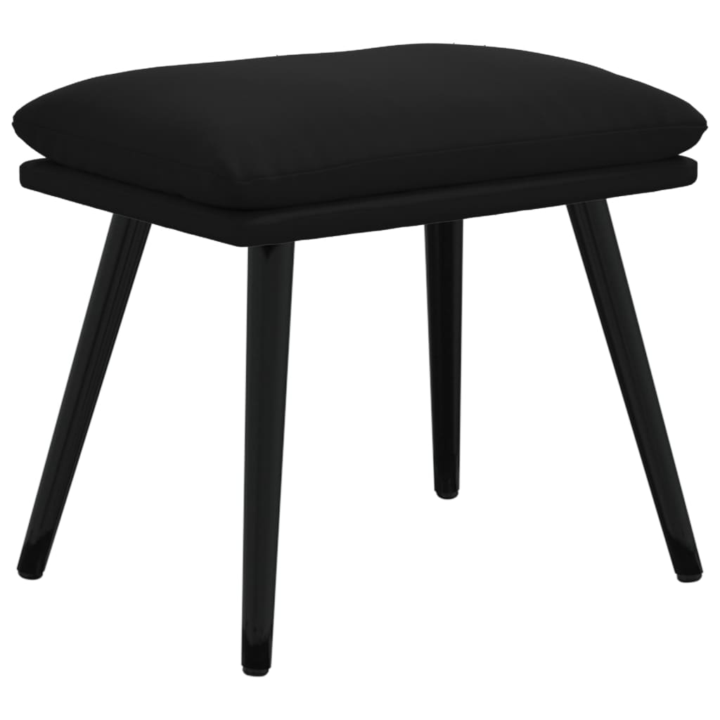 Relaxsessel mit Hocker Schwarz Samt