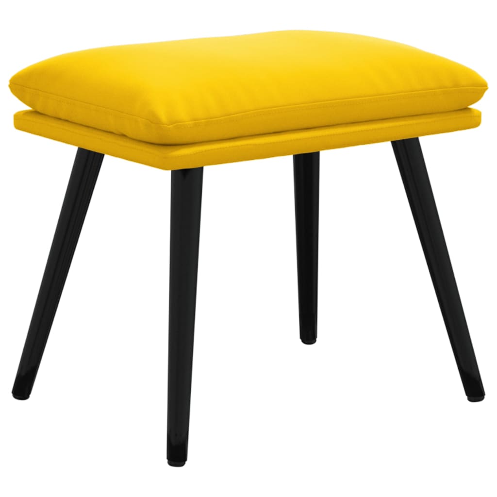 Relaxsessel mit Hocker Senfgelb Samt