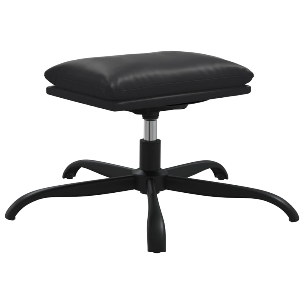 Relaxsessel mit Hocker Schwarz Kunstleder