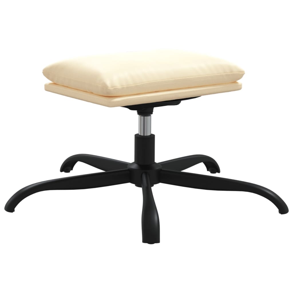 Relaxsessel mit Hocker Creme Kunstleder